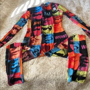 Fashion Nova Multicolor Graphic Jumpsuit